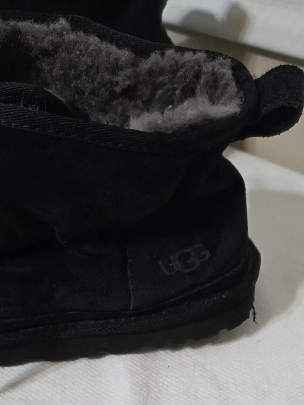 UGG Men's Black Suede Boots with Warm Lining SIZE 11
